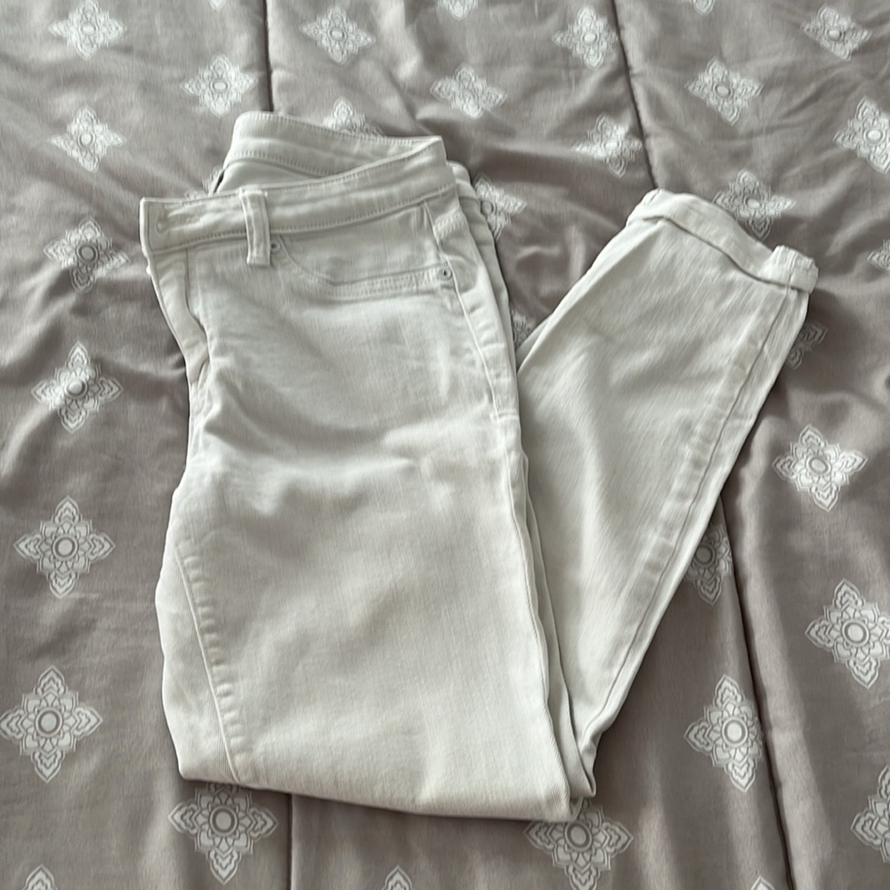 Lila Ryan White Mid Rise Skinny Ankle Jeans Size 28x25
